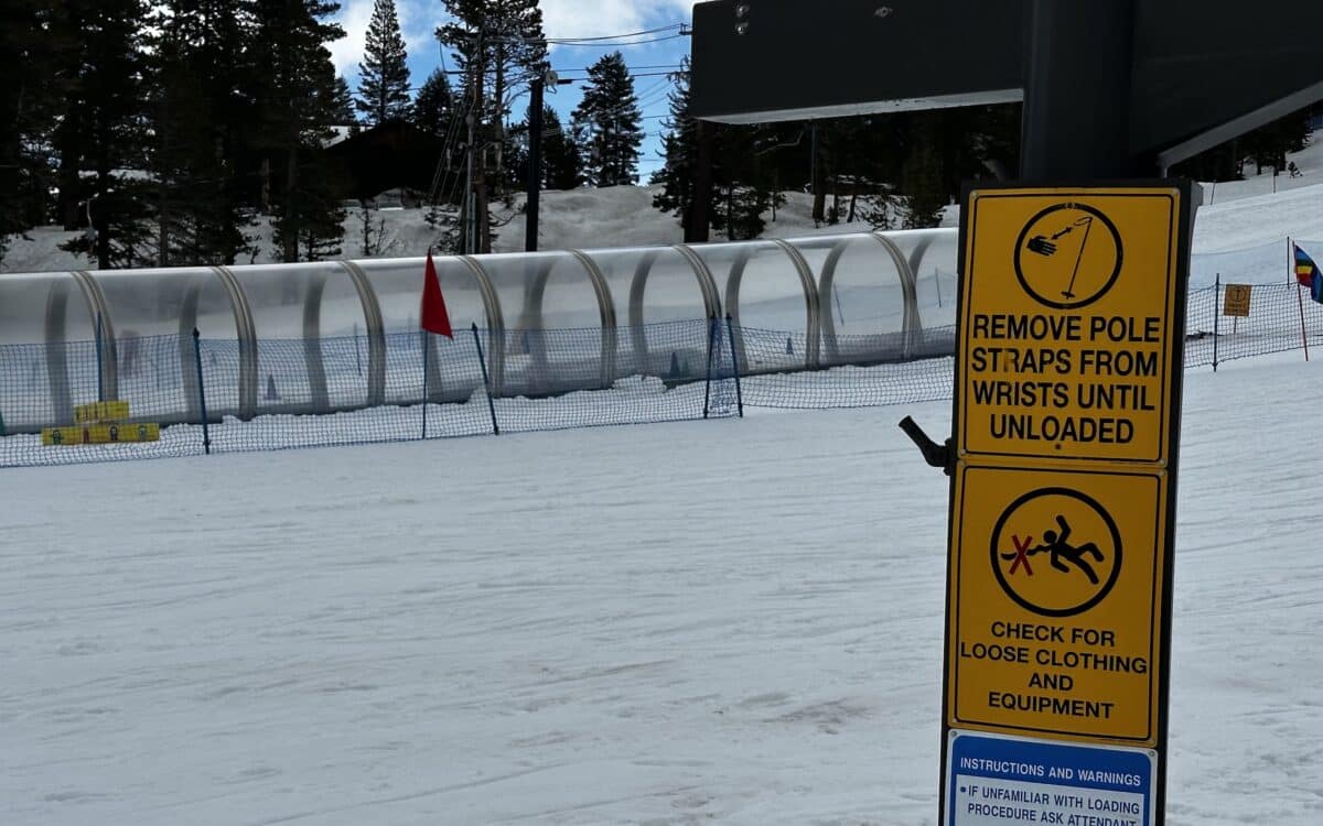 Safety signs at a ski resort.