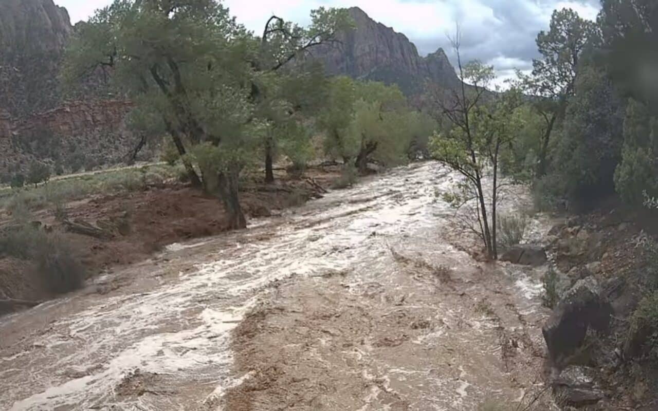 Flash flooding in Zion National Park.