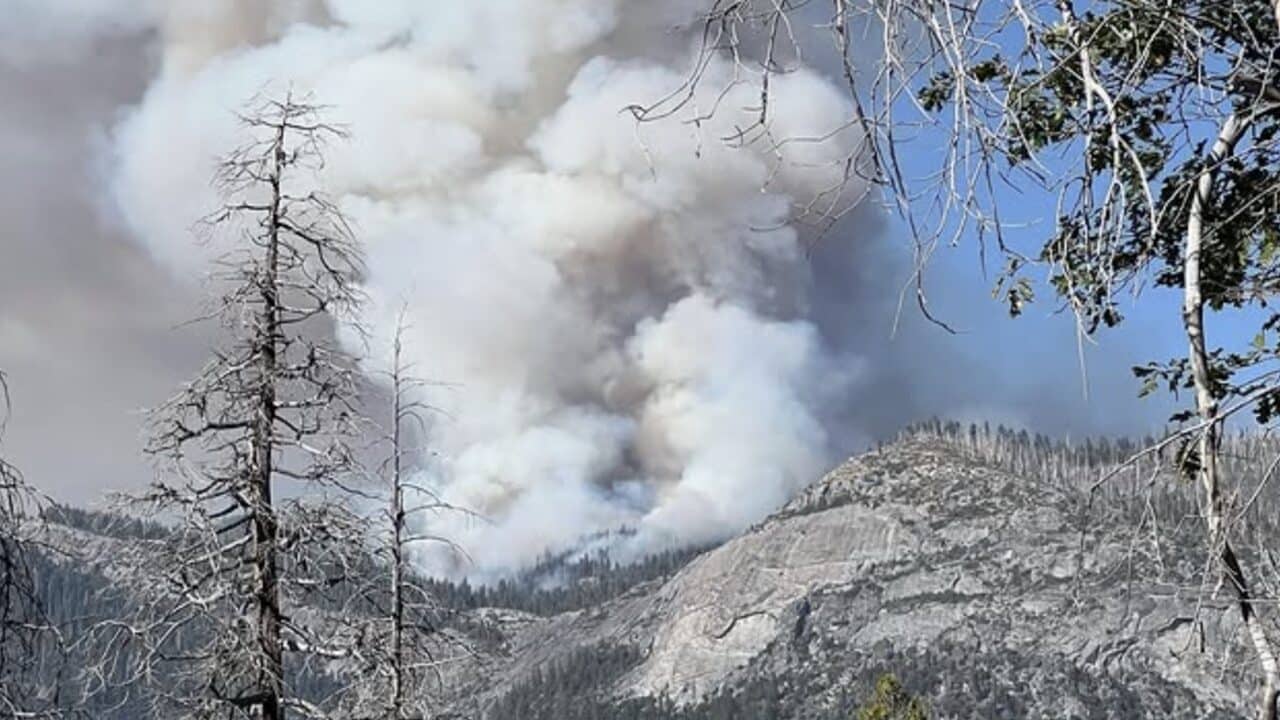 Wildfire in Yosemite National Park.