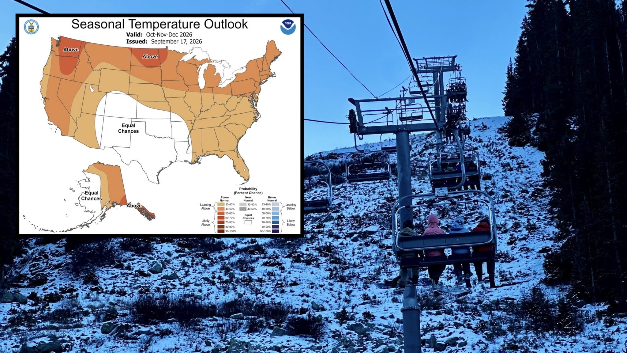 NOAA Predicts A Warm Fall Across Much Of The U.S. As Ski Season Nears