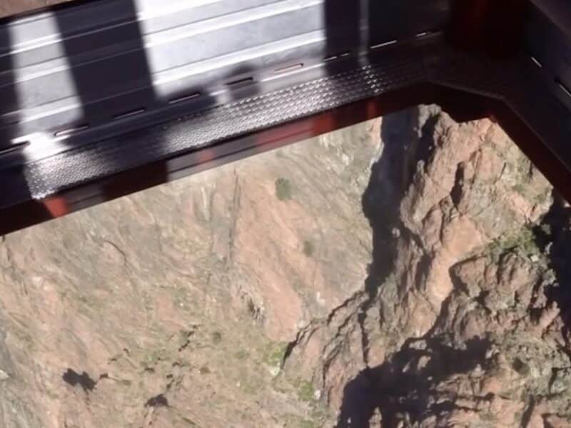 Clear floor gondola in Colorado.