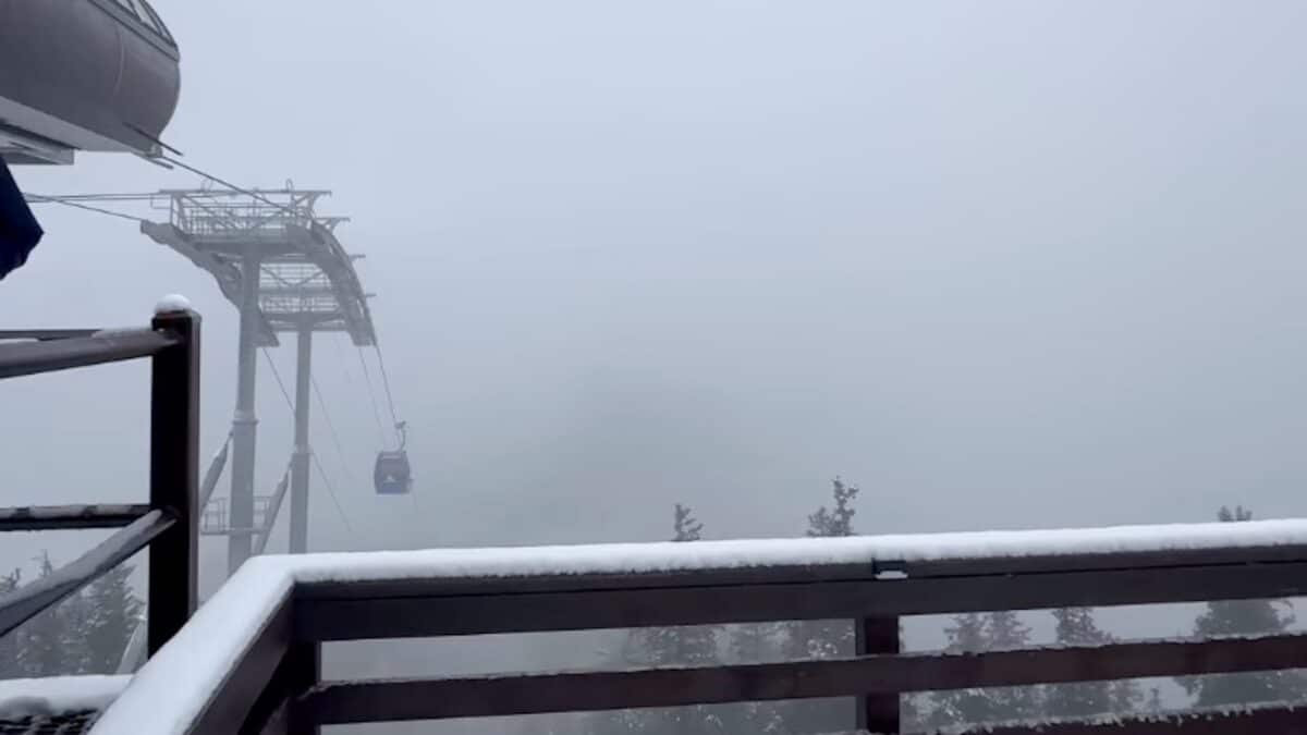 Snowfall at Arizona Snowbowl.