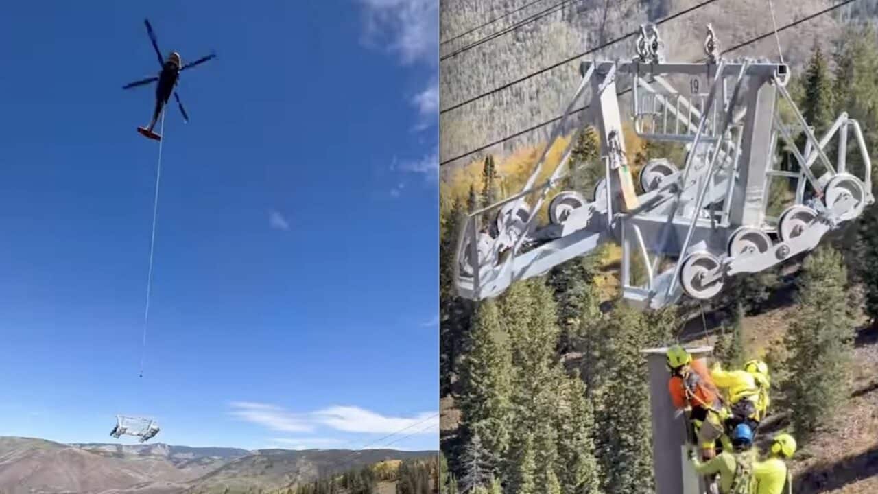 Heavy lifting begins on Aspen Mountains Nell Bell chairlift.