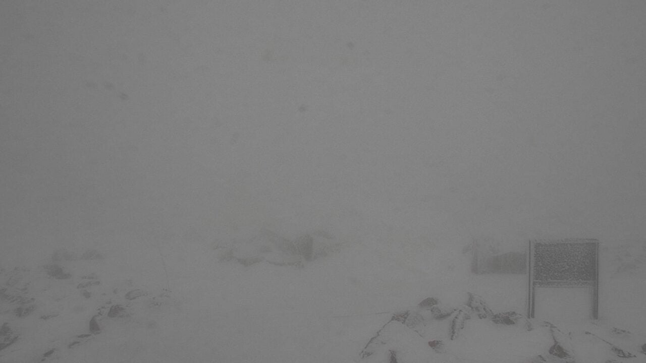 Snowfall at the top of Pikes Peak, aka 'America's Mountain'