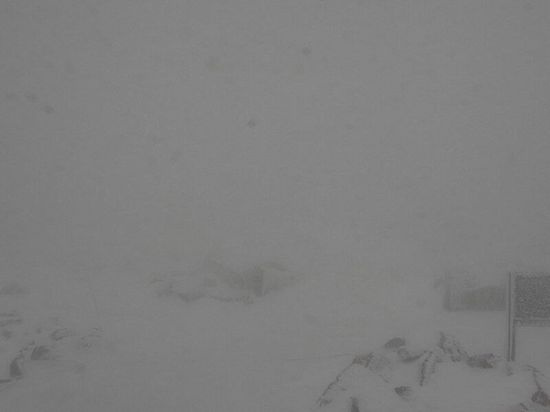 Snowfall at the top of Pikes Peak, aka 'America's Mountain'