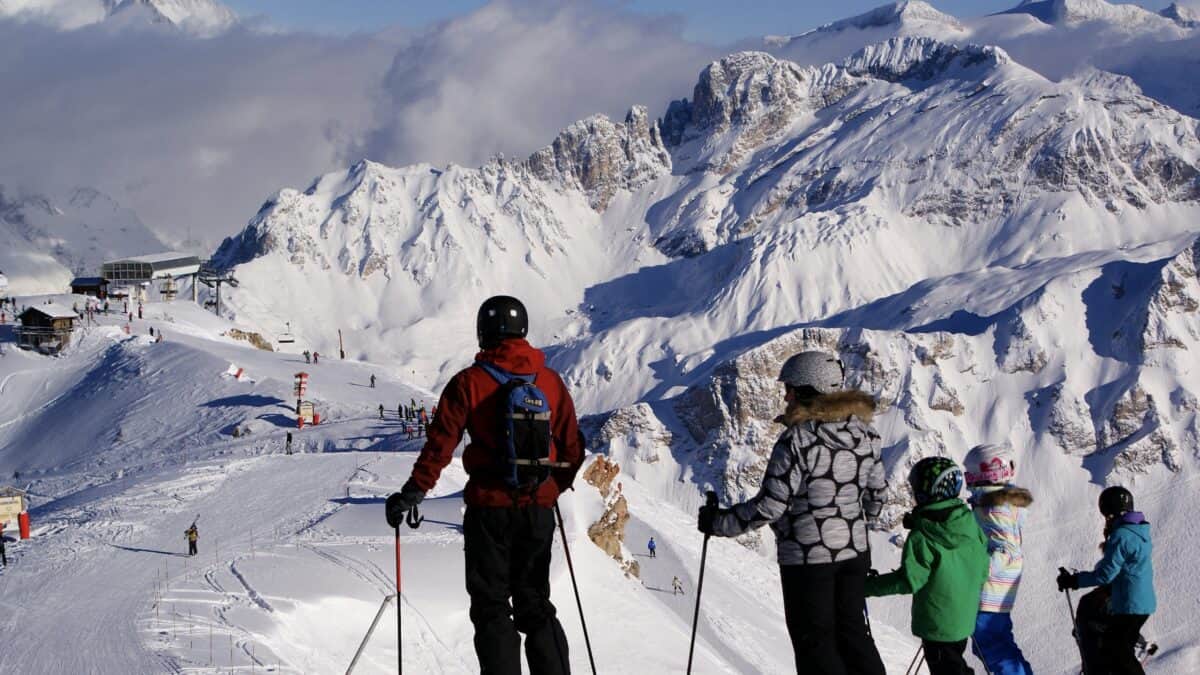 Skiing in France.