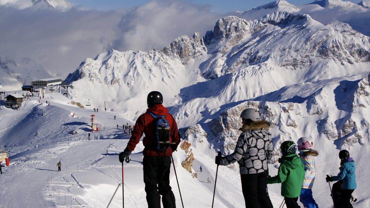Skiing in France.