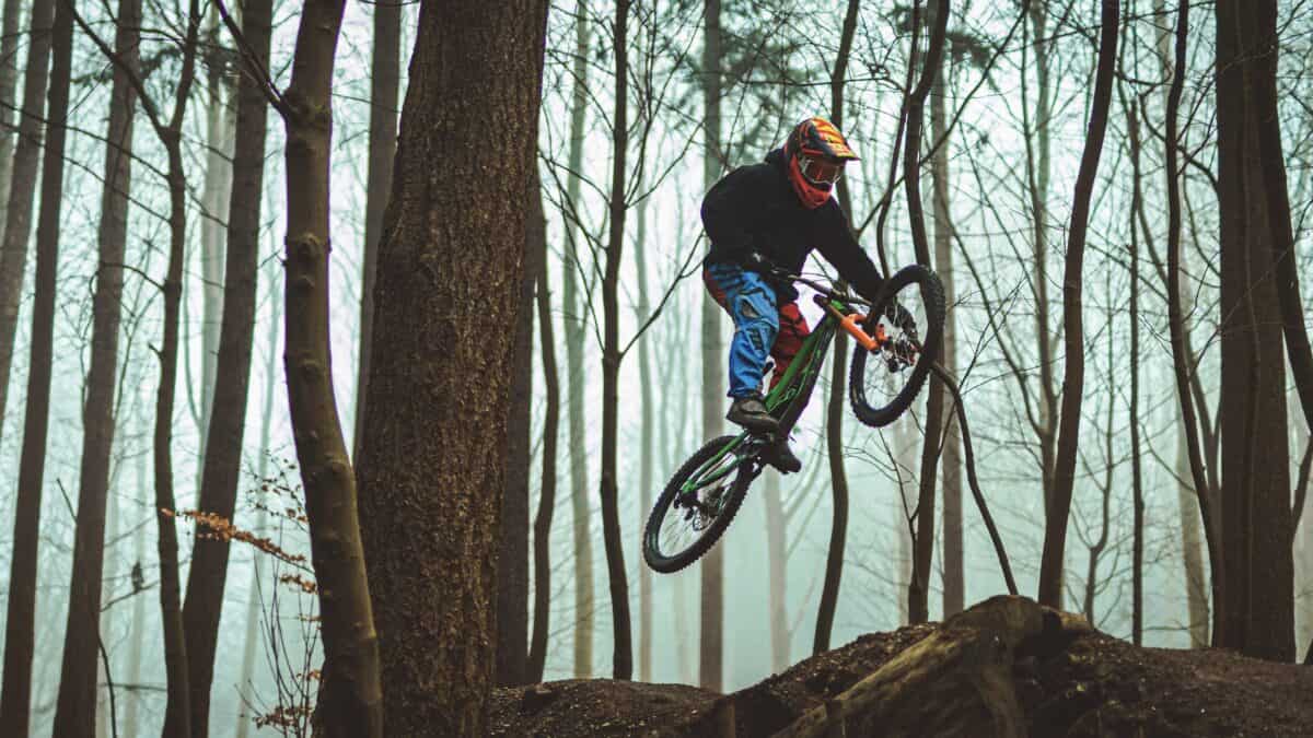 Mountain bike jump.