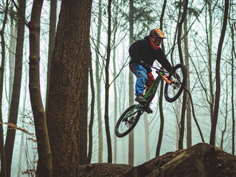Mountain bike jump.