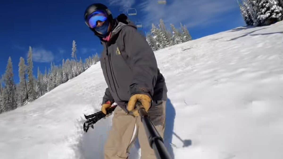 October 12th snowboarding in Montana.