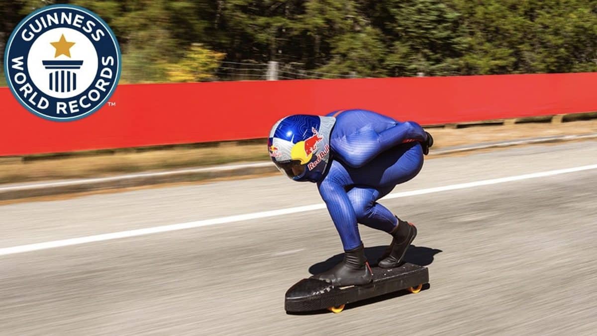 Diego Poncelet sets record for World's Fastest Skateboarder
