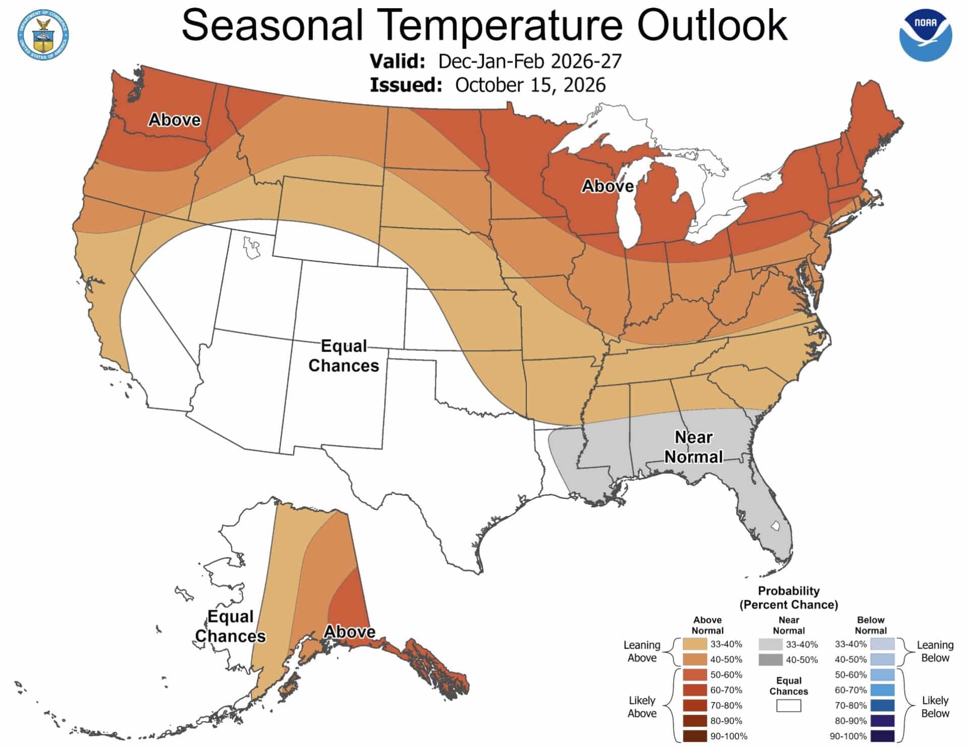 NOAA CPC Temperature Outlook.