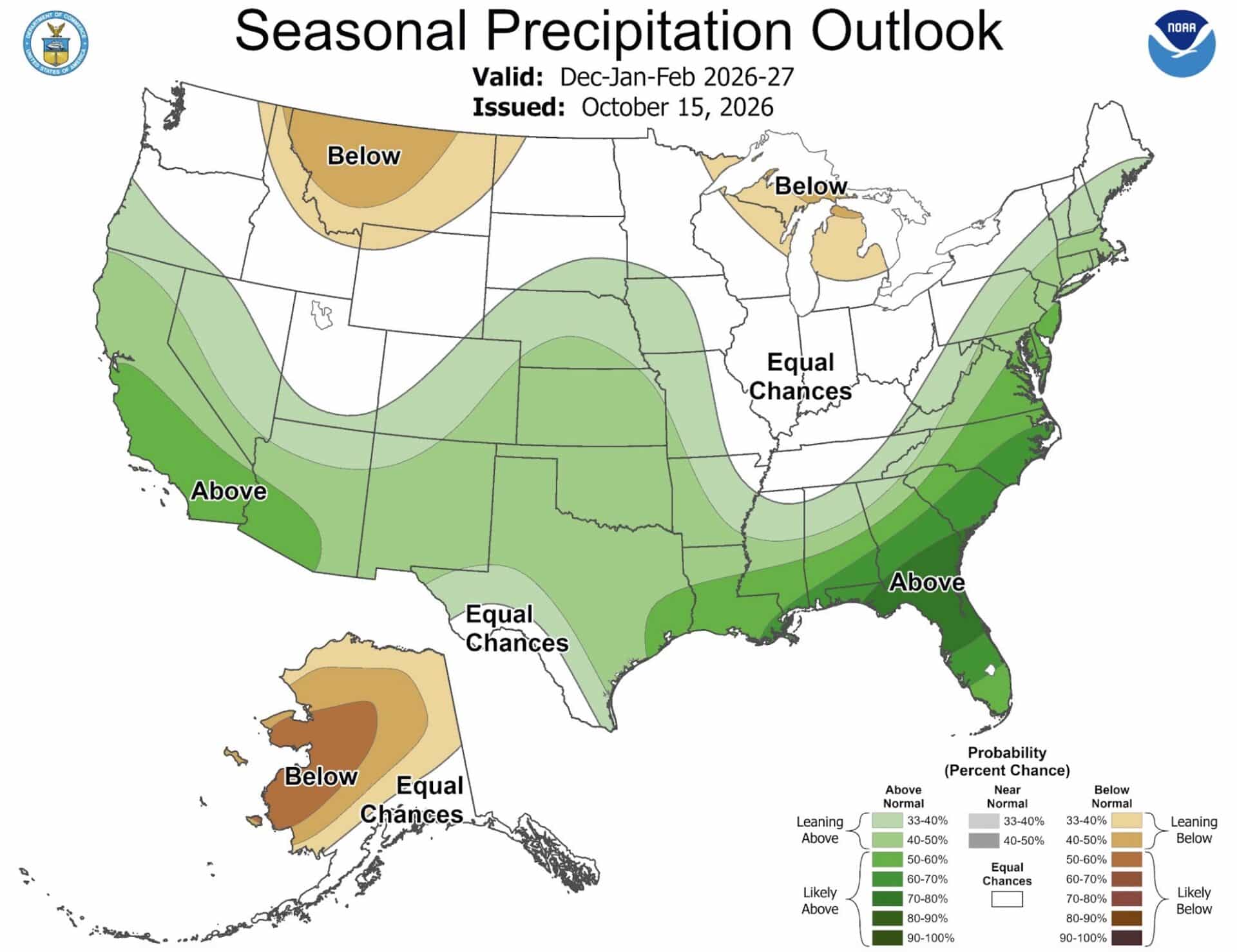 NOAA CPC Precipitation Outlook.