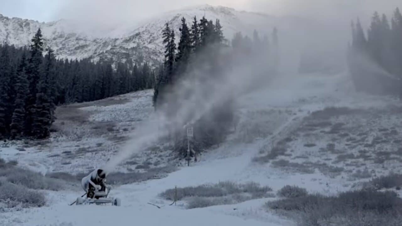 Snowmaking begins at Arapahoe Basin.