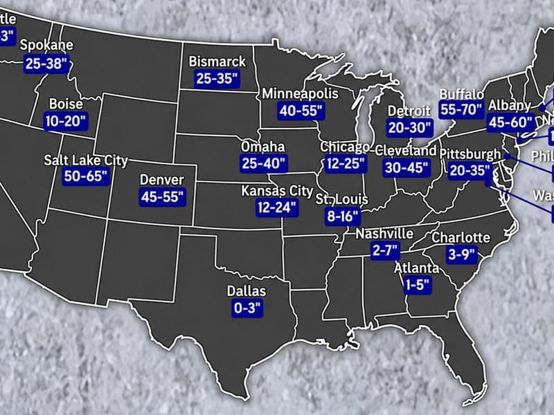 City snowfall predictions for the 2026-27