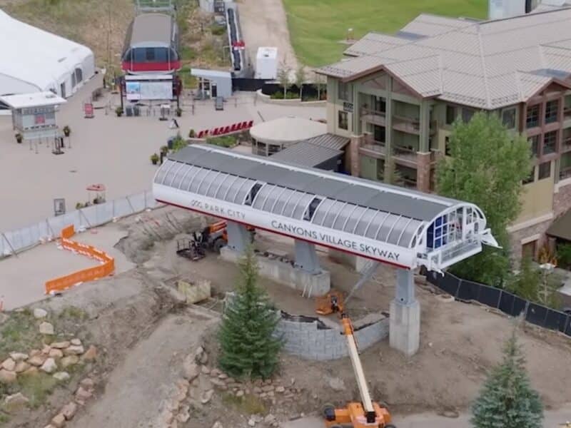 Canyons Village Skyway under construction at Park City.