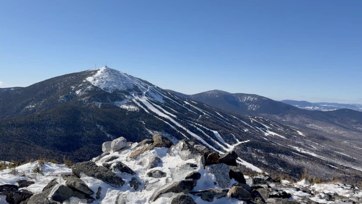 View from the summit of Burnt Mountain at Sugarloaf in Maine.