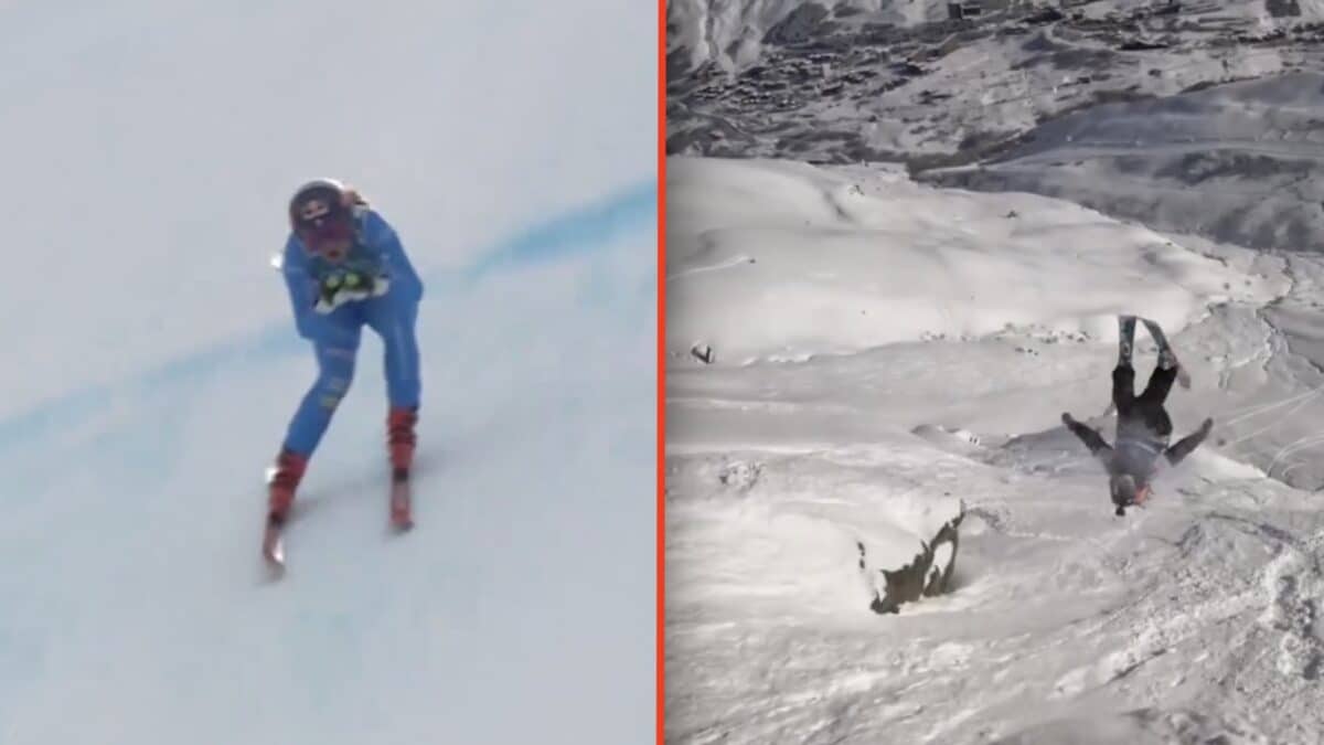 Alpine ski racing vs freeride skiing.