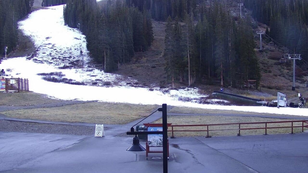 Snowmaking progress at Arapahoe Basin as of October 23rd.