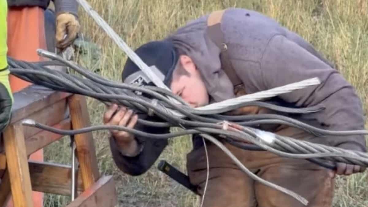 Cable splicing at Aspen Mountain.