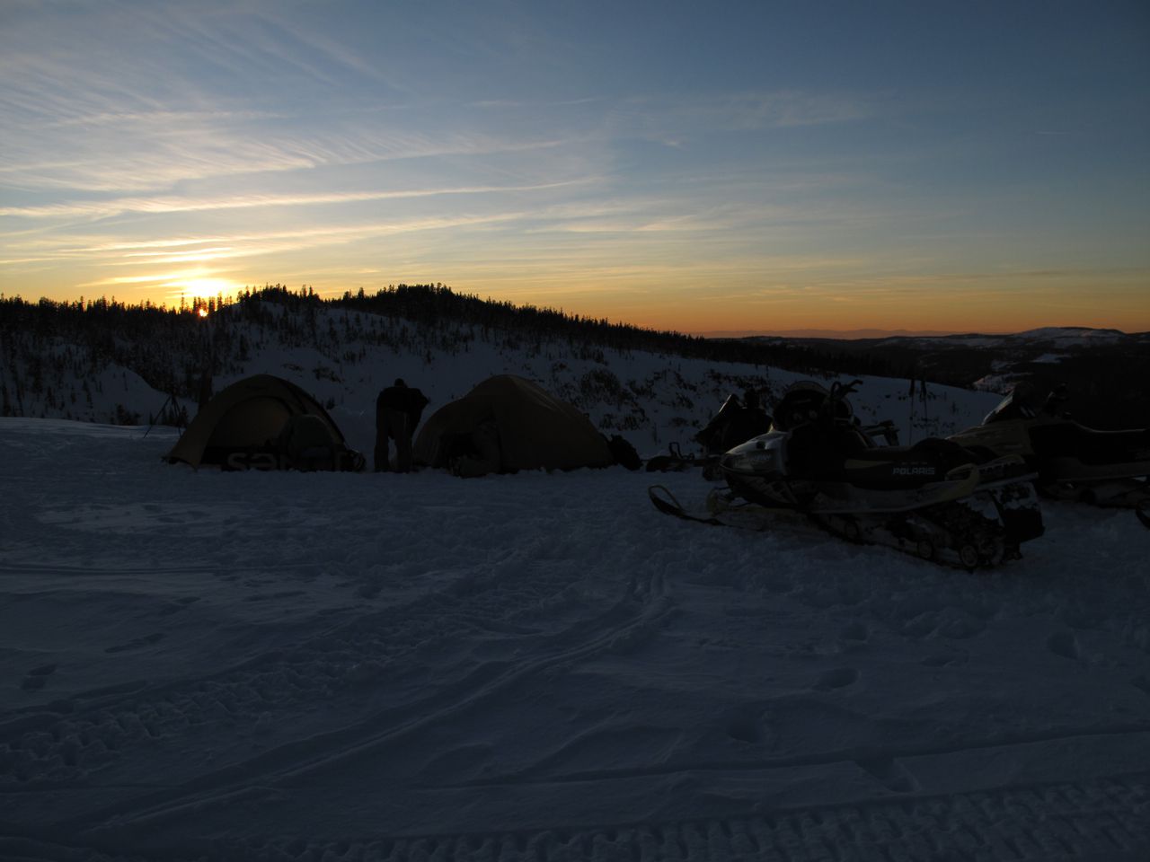 Sled Camping Sunset