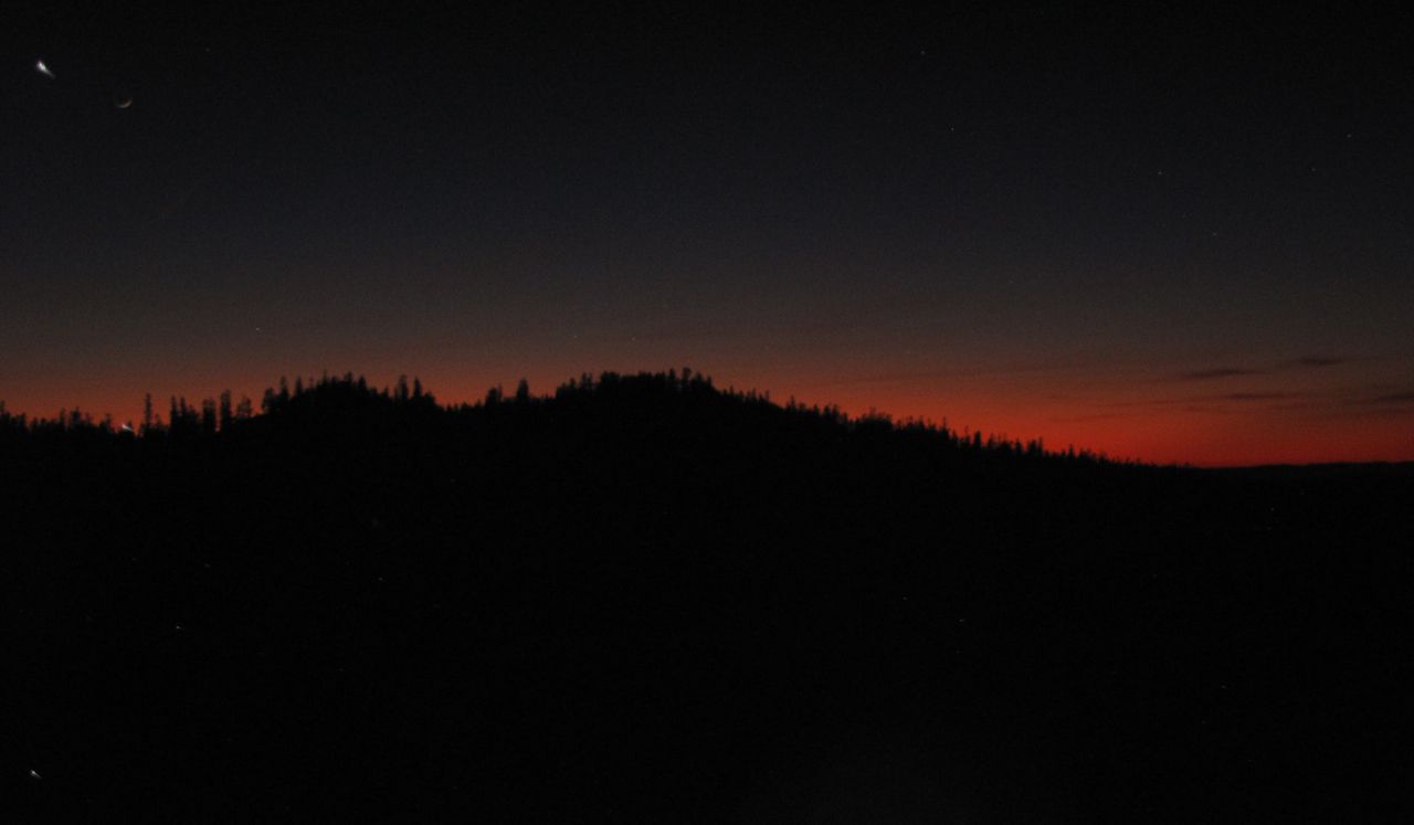 Moon Sliver at Sunset
