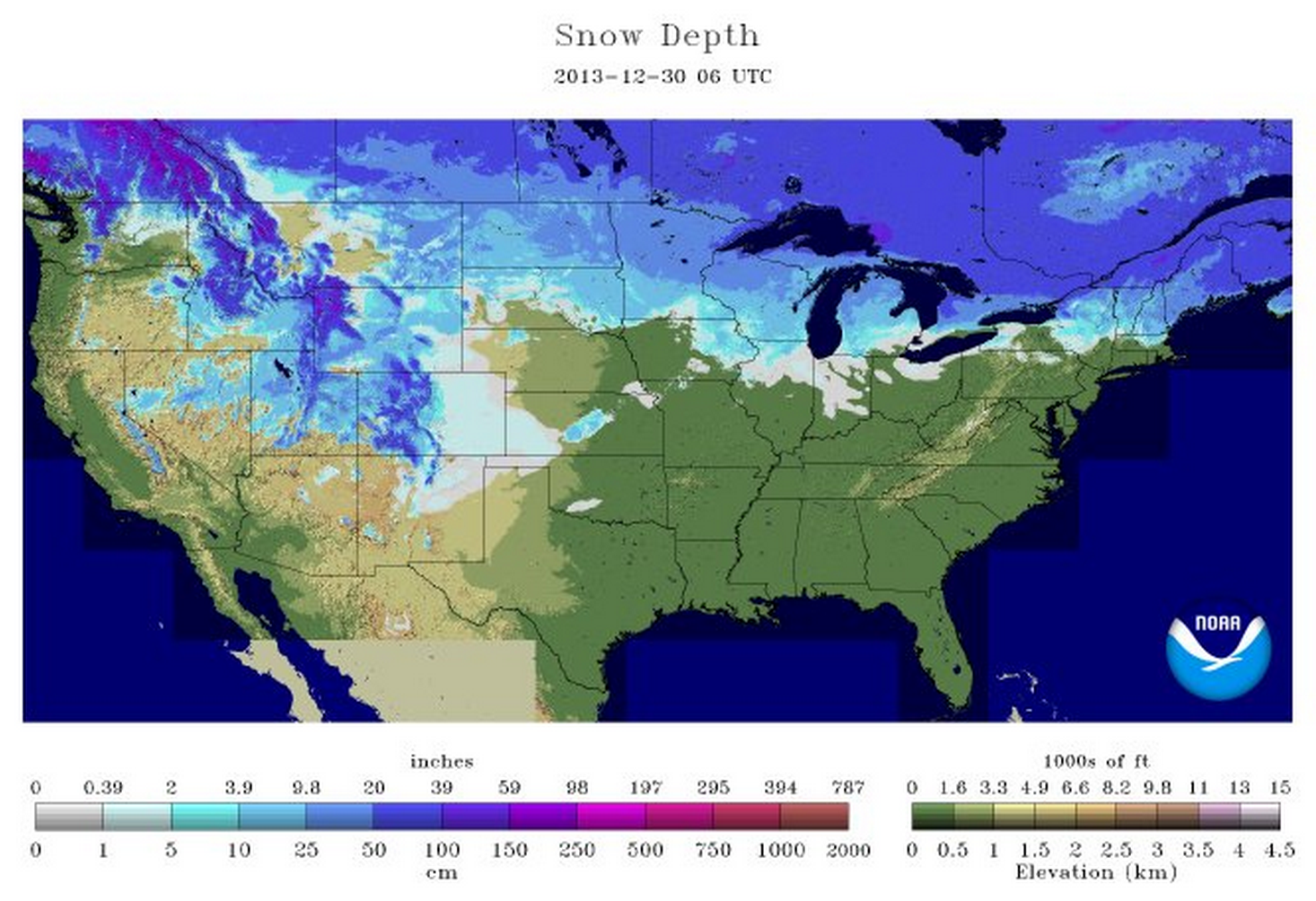 Current Snow Coverage Across The USA | 33.4% of The States ...