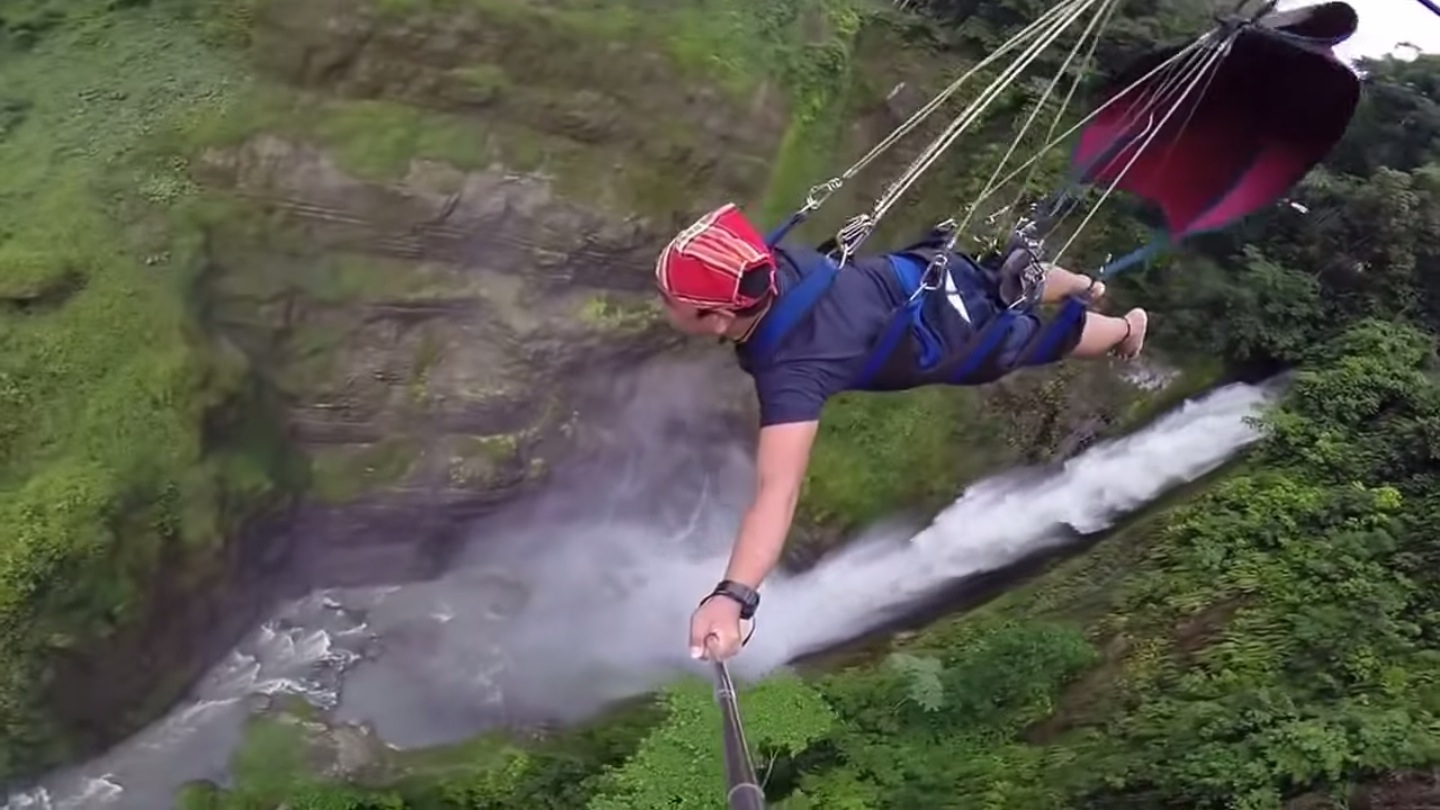 Nice Use of the Selfie Stick…Lake Sebu Seven Falls Zipline in South