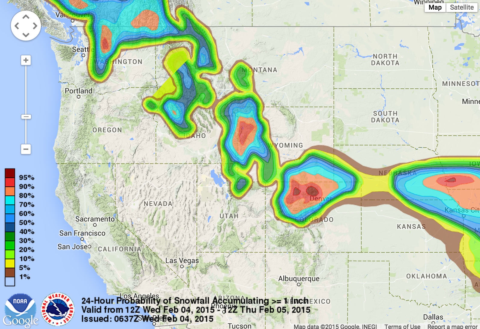 20+ Inches of Snow Forecast for Wyoming & Colorado | Unofficial Networks