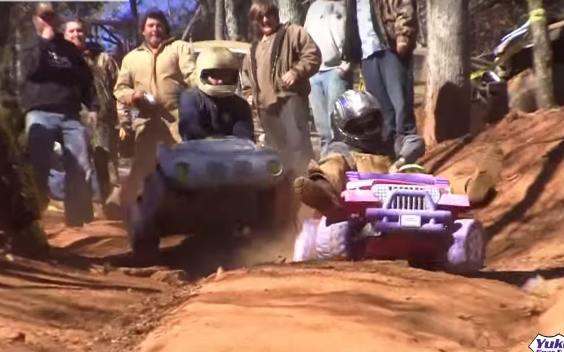 extreme barbie jeep racing