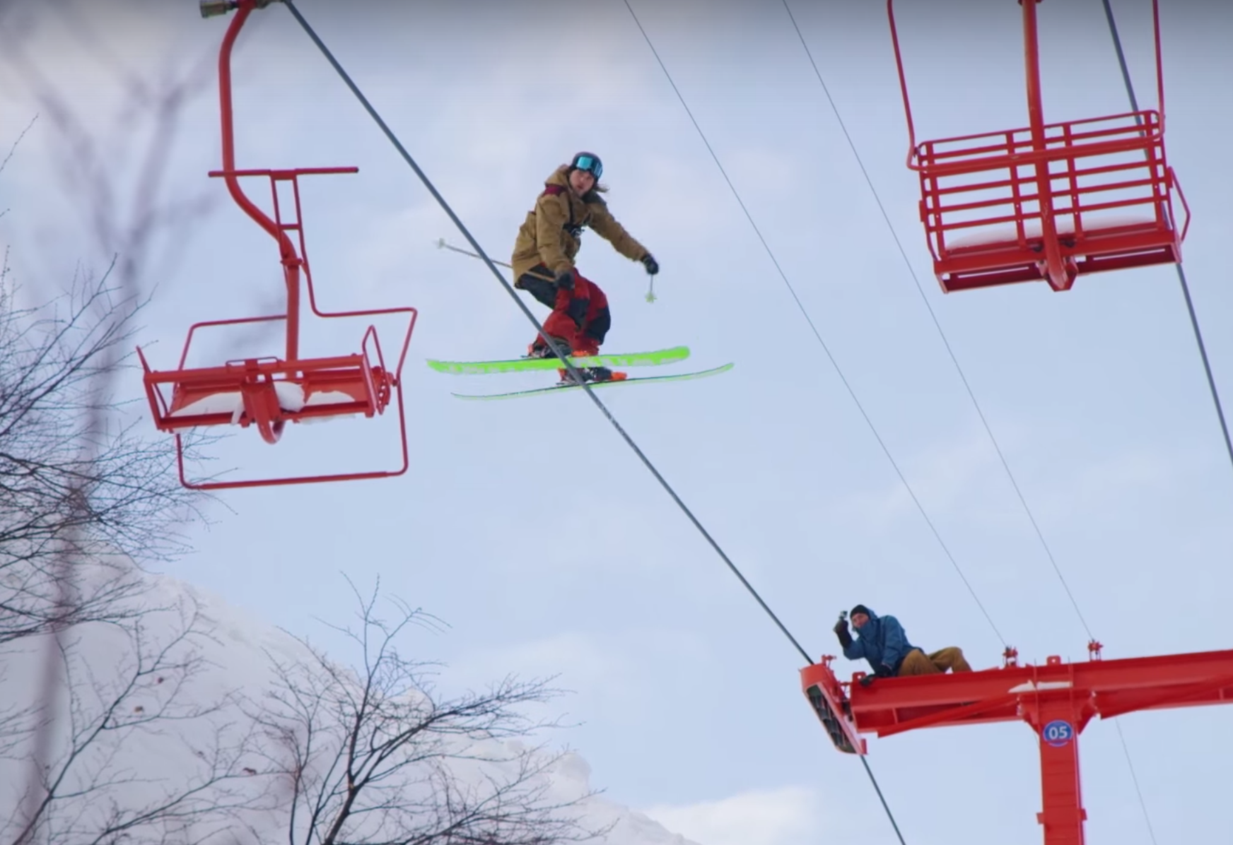 Watch Crazy Karl Grinds Ski Lift in Chile
