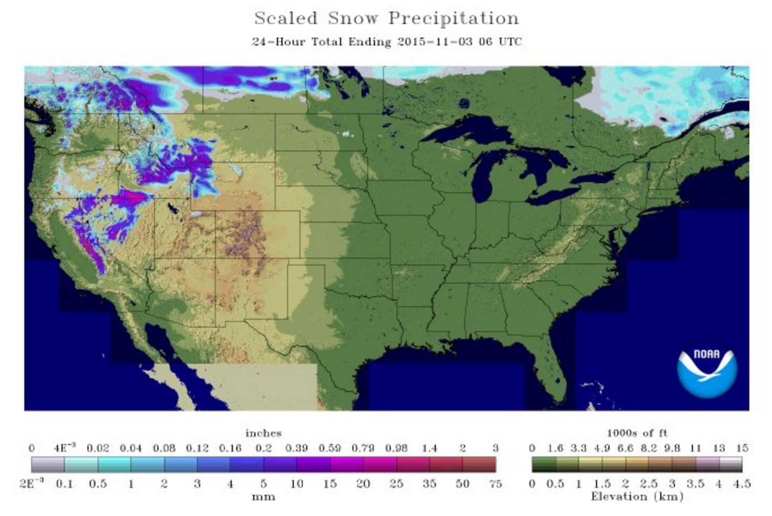 NOAA Map: Snow Coverage Across The USA | Unofficial Networks