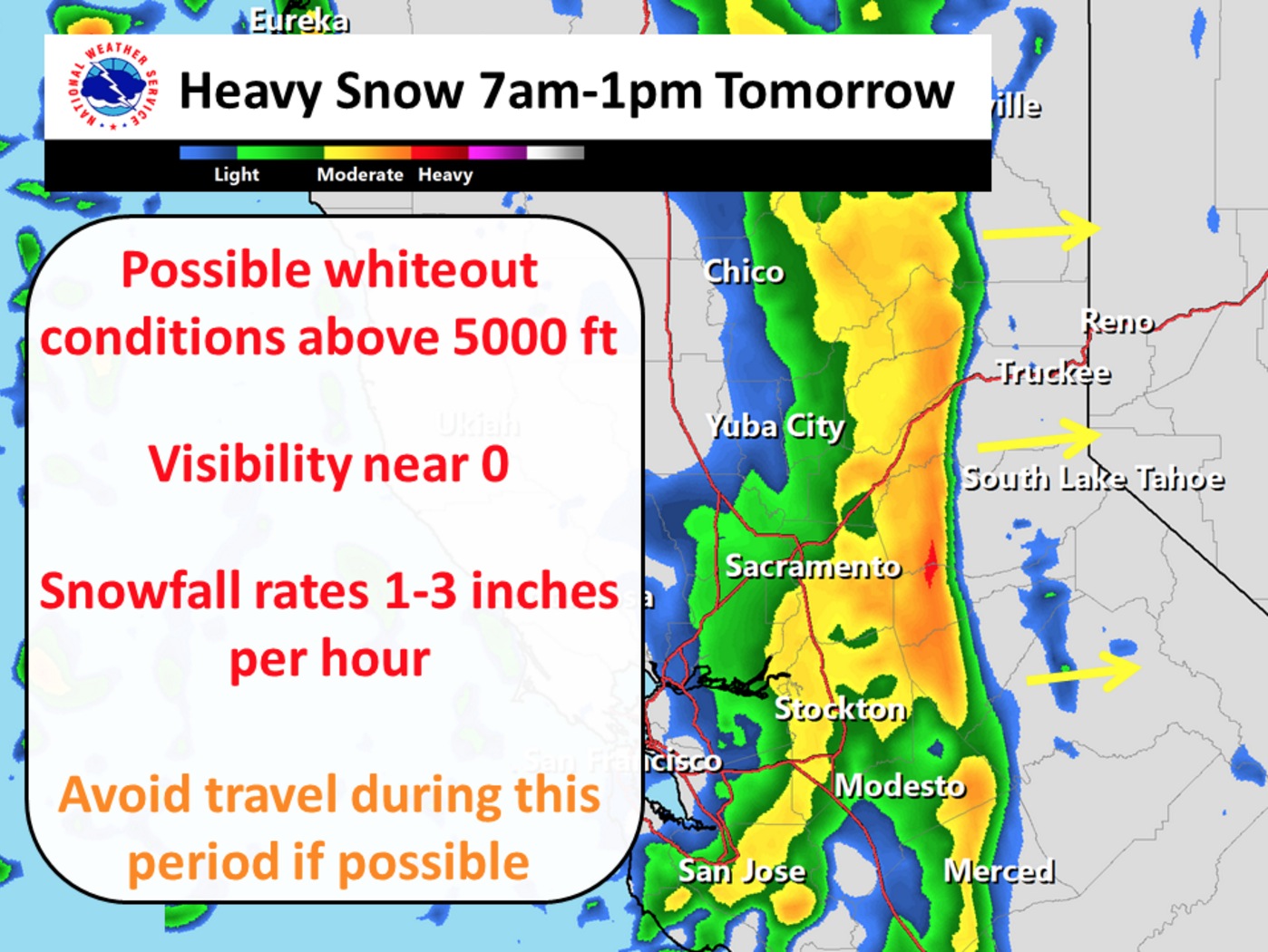 Noaa California Snow Storm Upgraded Up To 3″ Of Snow Per Hour