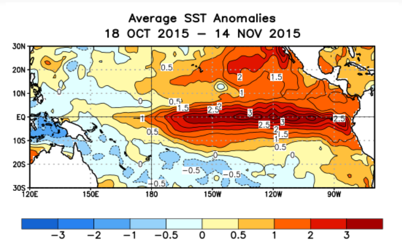 Эль ниньо карта