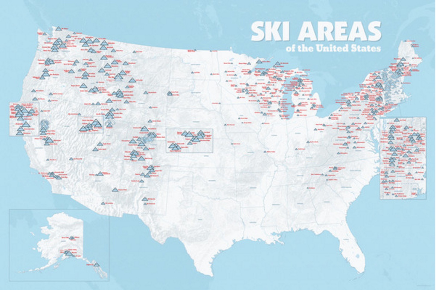 Gift Idea: Cool Map Of Every Ski Resort In The USA | Unofficial Networks