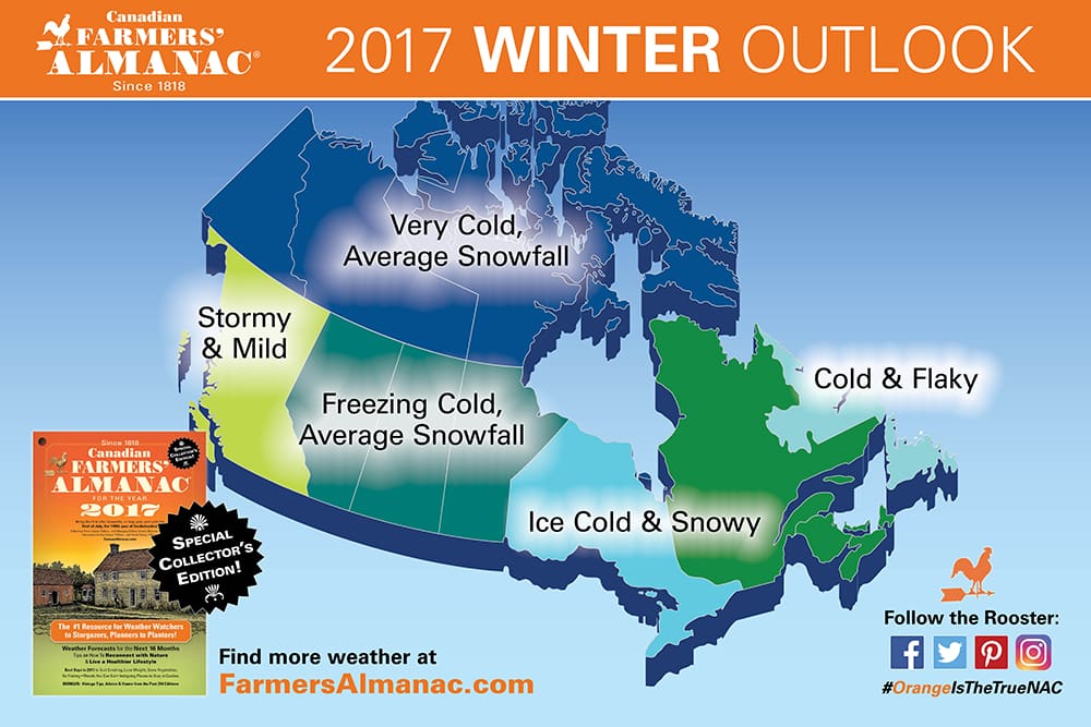 Farmers Almanac’s 2016 2017 Winter Weather Forecast For Canada