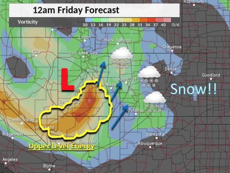 NOAA Winter Storm Warning For Southwestern Colorado Up