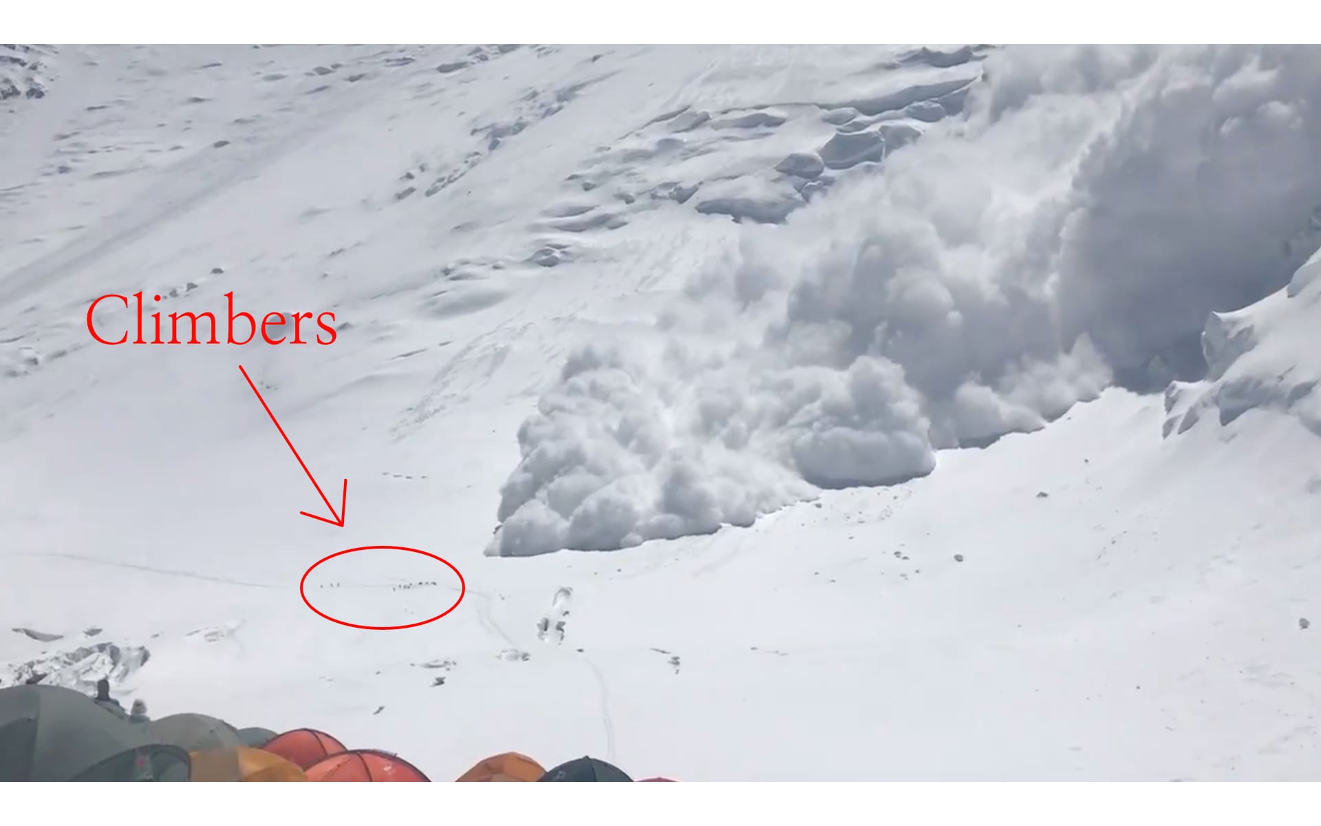 Video of Massive Avalanche Bearing Down On Climbers on Lenin Peak