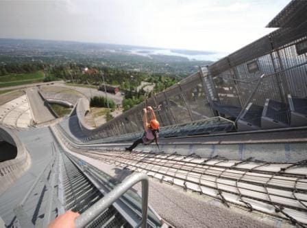 WATCH: Zip Line Over Norwegian Ski Jump Approximates Ski Jumpers Flight