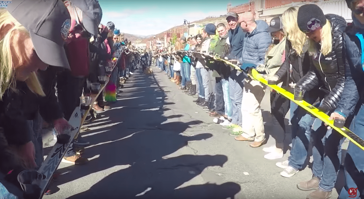 Park City Reclaims Shot Ski World Record With 1250 Drinkers And 2 