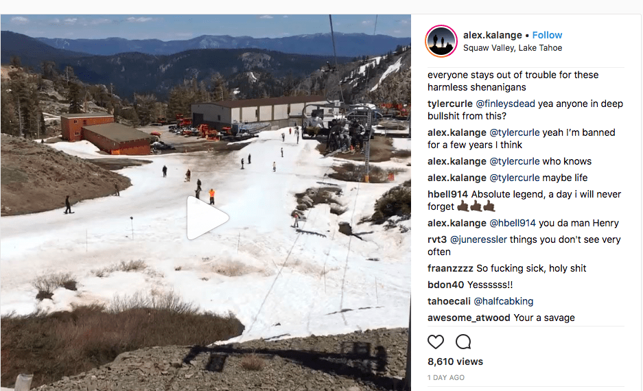 Squaw Valley Chairlift Jumper New Video And Confirmed Banned For Years 9464