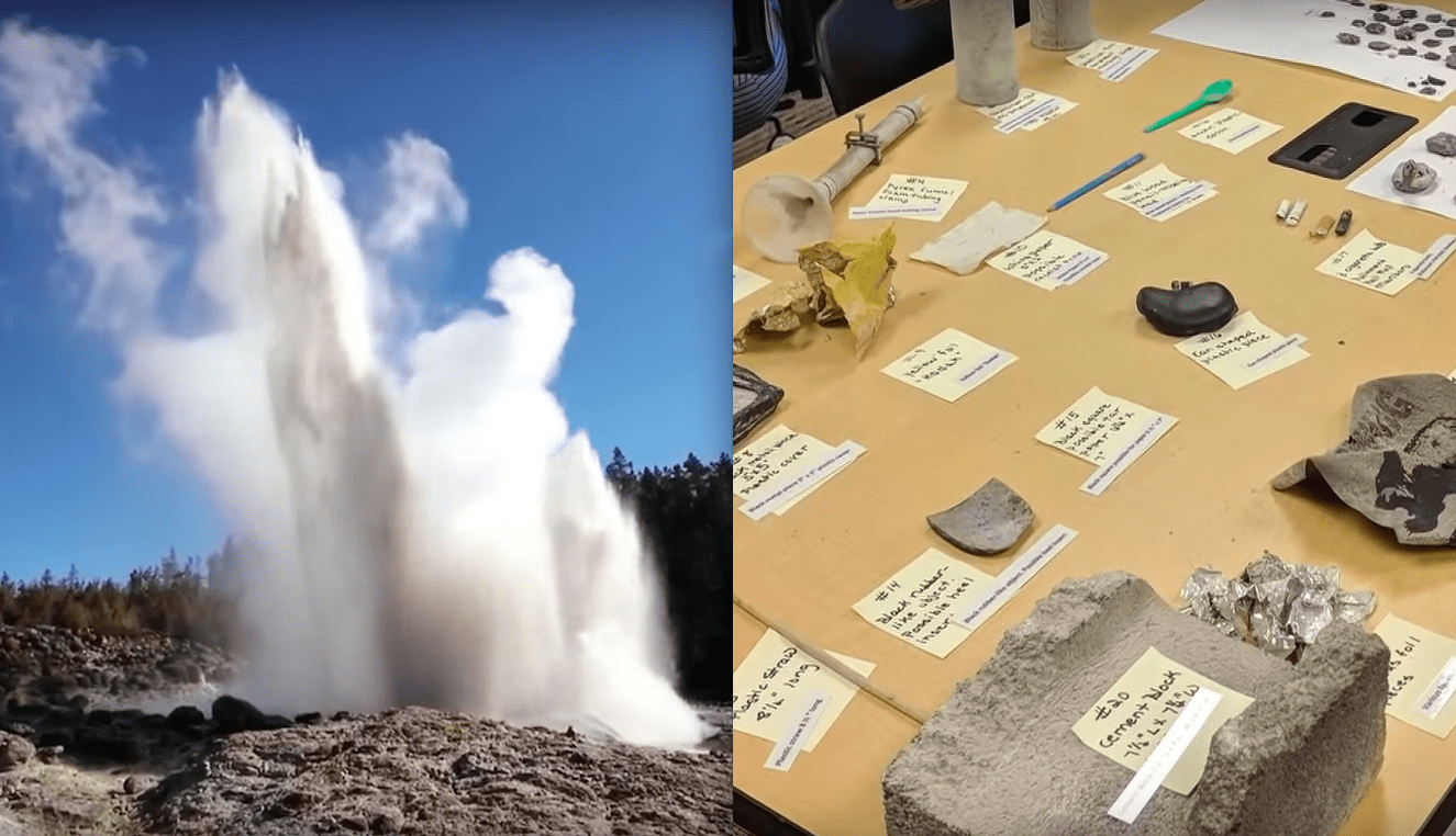 Yellowstone Geyser Spews Old Trash After Decades Of Dormancy