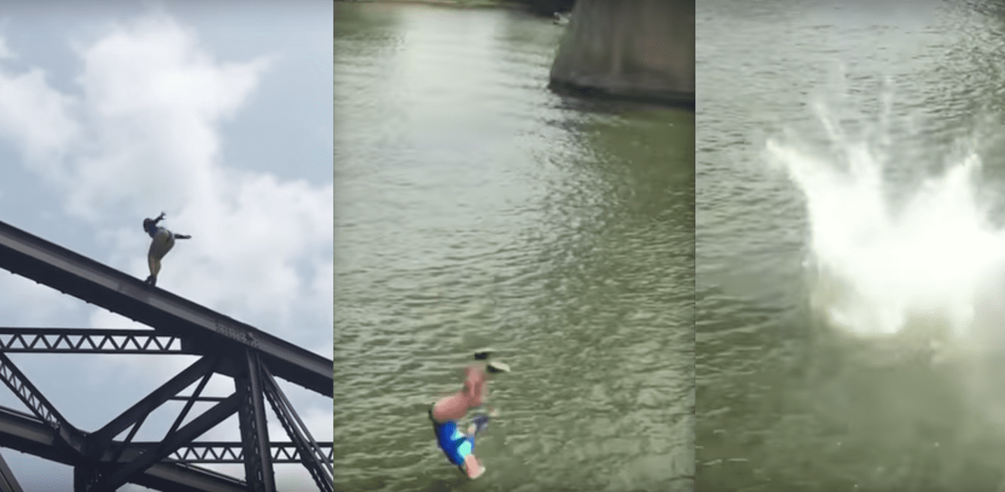 Ouch 60ft Quad Flip Bridge Jump Failure