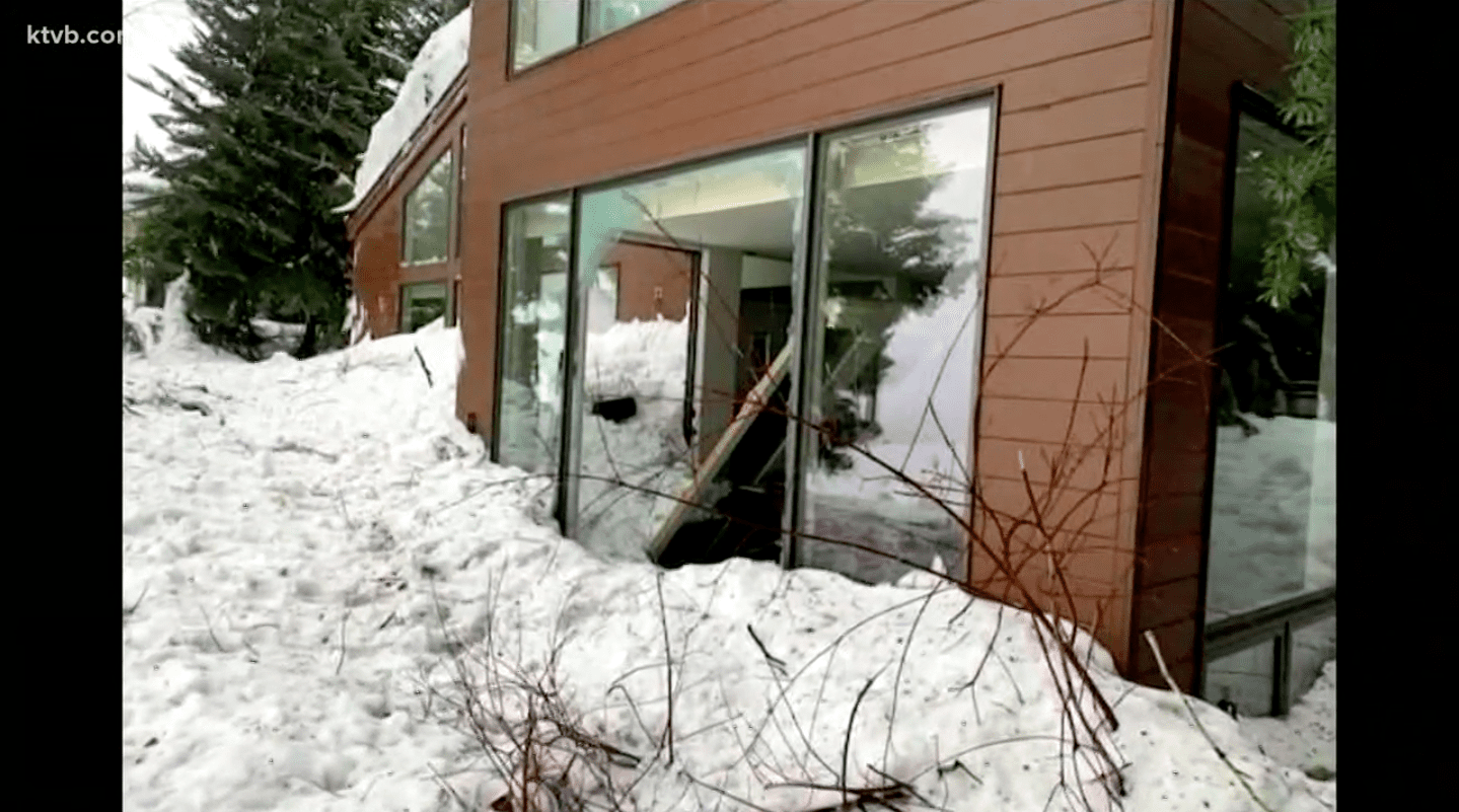 Avalanche Bursts Through Hailey Idaho Home Sending Snow & Trees Through