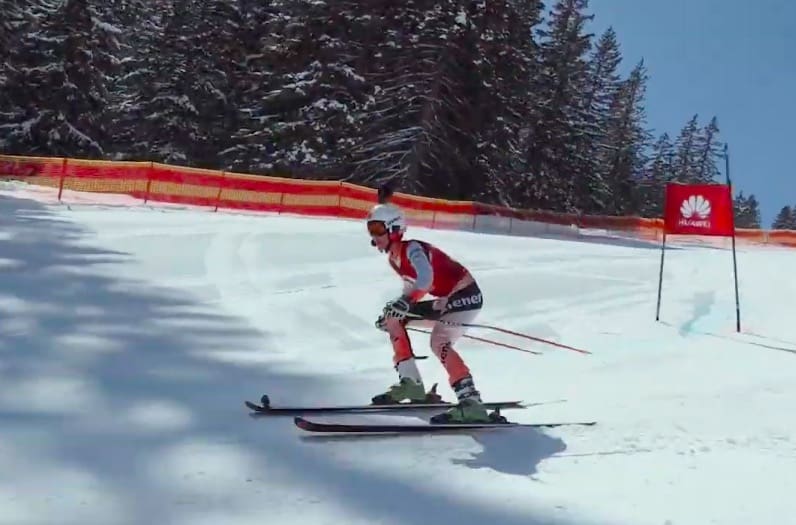 Blind Skier Guided Downhill Using HeadMounted Smartphone & Remote Guide