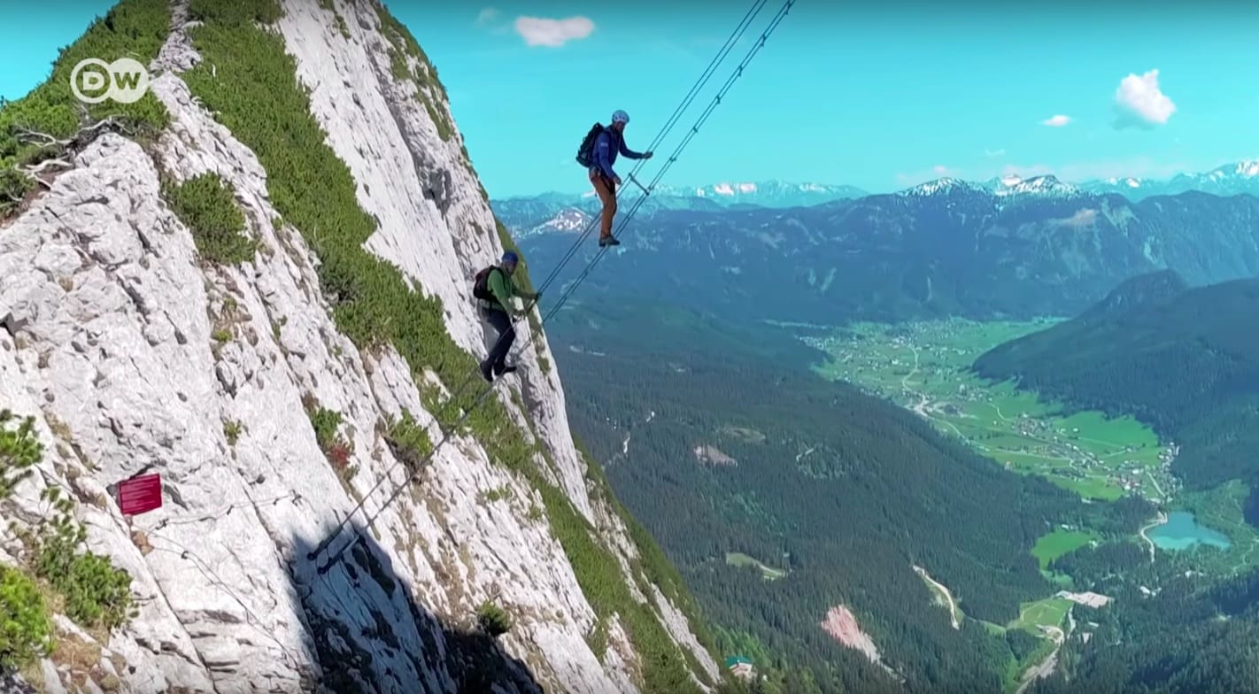 Tourists Climb Austrian "Stairway to Heaven" Hovering Over ...