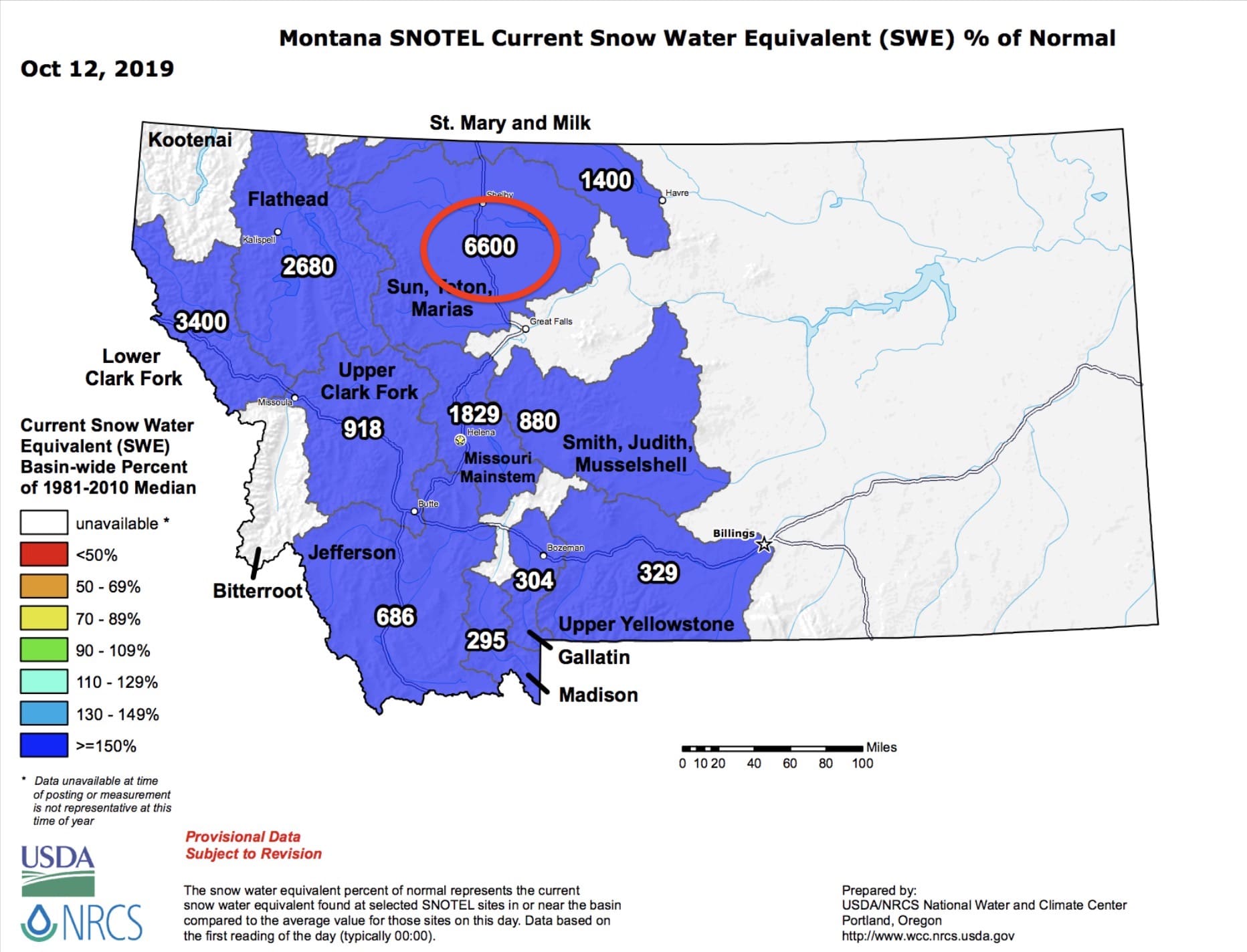 Montana’s Snowpack Is Over 6,600 Of Average Right Now Unofficial
