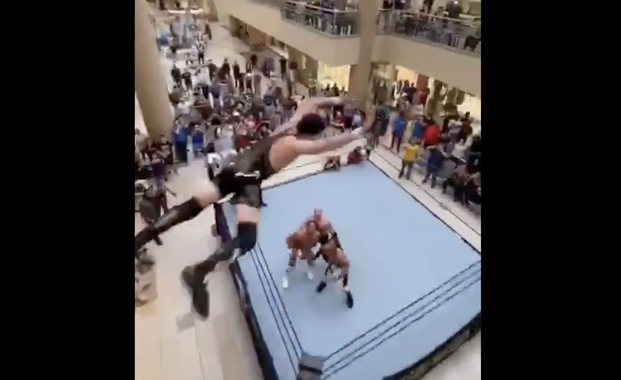 Wrestler Leaps From Mall Balcony In World’s Greatest Pro Wrestling Move ...