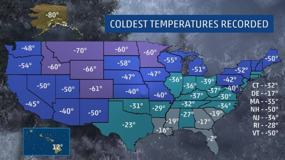 The Coldest Temperatures Ever Recorded in All 50 States | Unofficial
