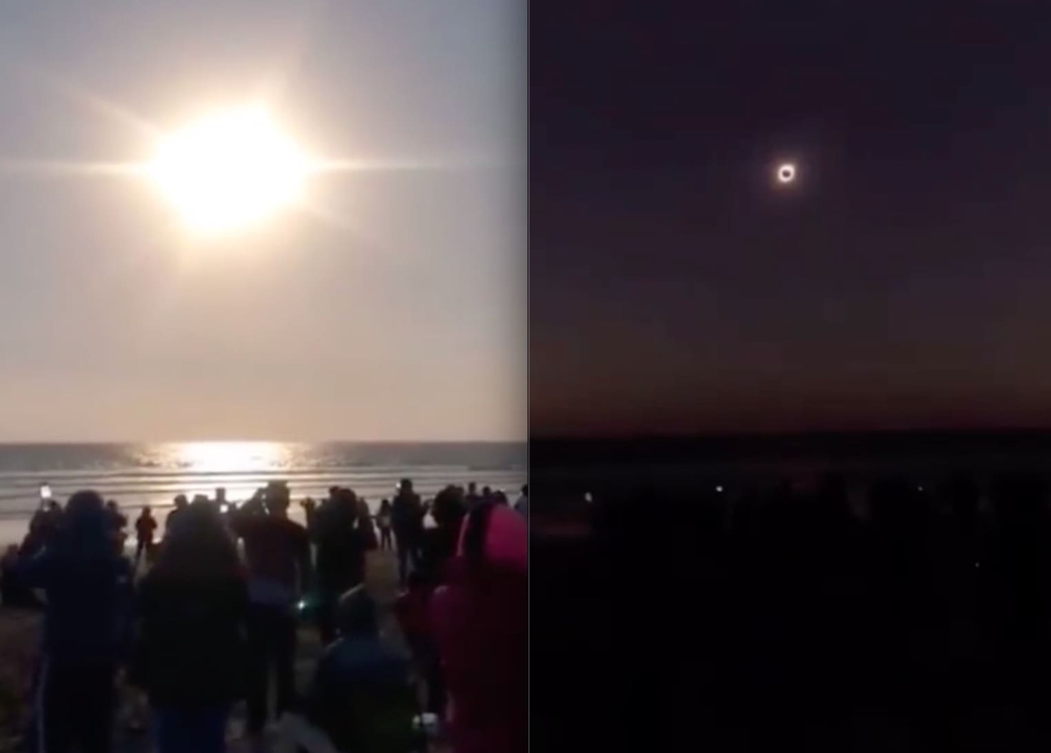 VIDEO Total Solar Eclipse As Seen From Chilean Beach Party